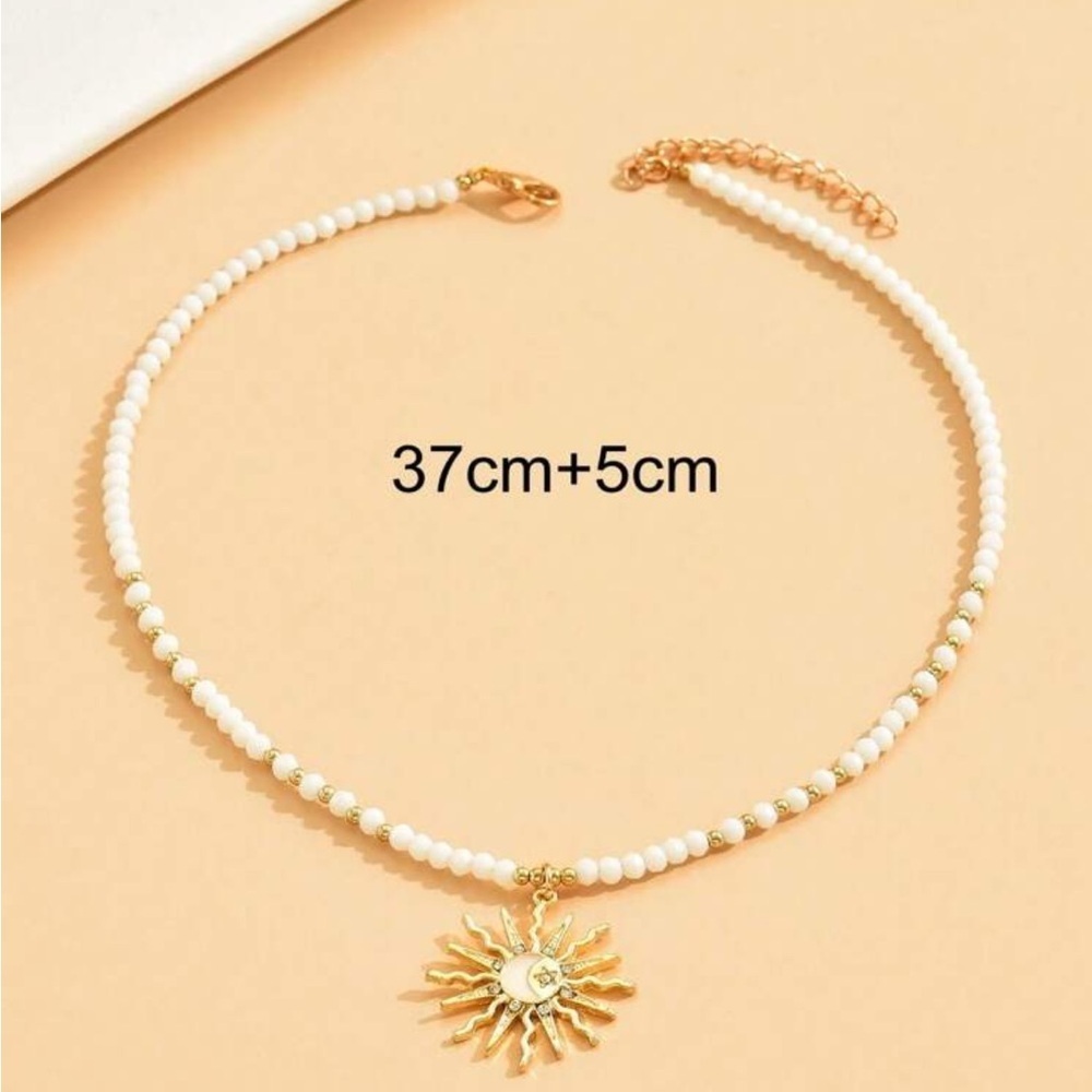 Anthropologie Sunburst Beaded Necklace – Coastal Beach Chic - Picture 4 of 6